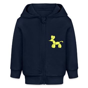 ballon hund - Baby Organic Kapuzenjacke Baby Connector von Stanley/Stella - Navy - Vorne