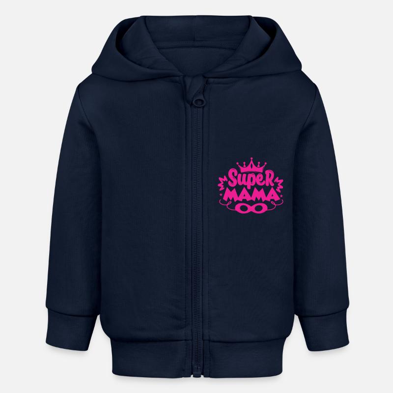 Super maman - Veste à capuche bébé bio Stanley/Stella - bleu marine
