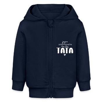 joyeux anniversaire ma cher TATA - Veste à capuche bébé bio Stanley/Stella - bleu marine - Devant