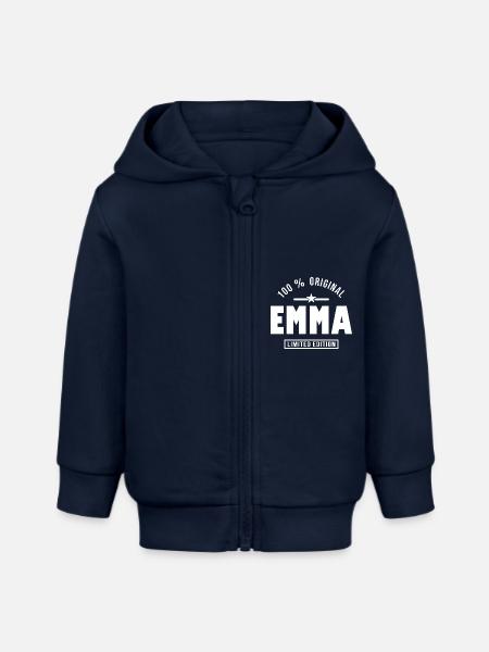 Emma emma - Baby Organic Zip-up Hoodie by Stanley/Stella - navy