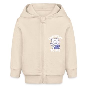 Parlez-moi de nerd - Veste à capuche bébé bio Stanley/Stella - écru doux - Devant
