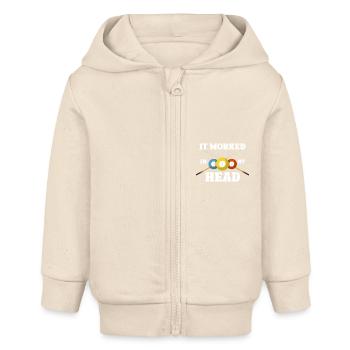 Billard Humor: It Worked In My Head - Baby Organic Kapuzenjacke Baby Connector von Stanley/Stella - Natur - Vorne