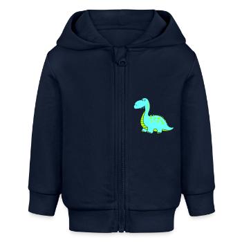 dino - Baby Organic Kapuzenjacke Baby Connector von Stanley/Stella - Navy - Vorne