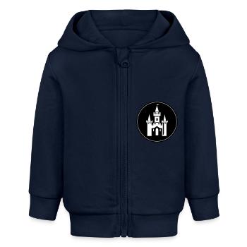 Château de conte de fées Symbole Château - Veste à capuche bébé bio Stanley/Stella - bleu marine - Devant