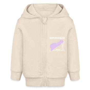 Hippopotamus - Baby Organic Zip-up Hoodie by Stanley/Stella - soft Ecru - Front