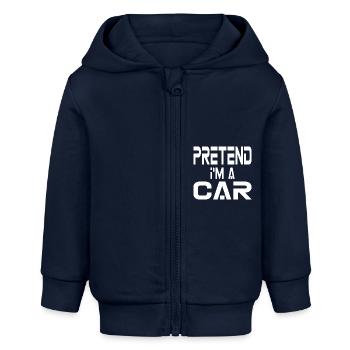 Ich bin ein Auto schnelles Halloween Kostüm - Baby Organic Kapuzenjacke Baby Connector von Stanley/Stella - Navy - Vorne