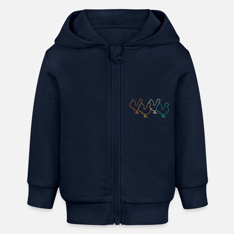 Poulet Coq - Veste à capuche bébé bio Stanley/Stella - bleu marine
