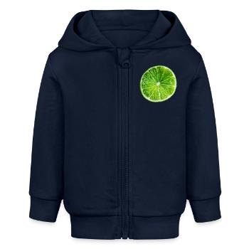 Lime - Baby Organic Zip-up Hoodie by Stanley/Stella - navy - Front