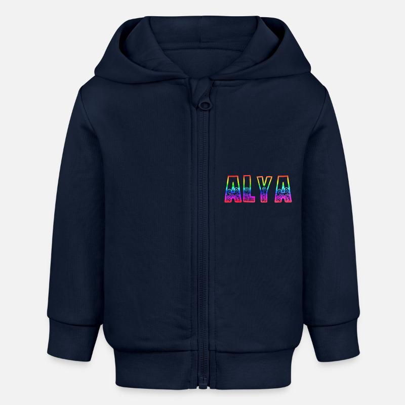 Alya RS Arc-en-ciel - Veste à capuche bébé bio Stanley/Stella - bleu marine