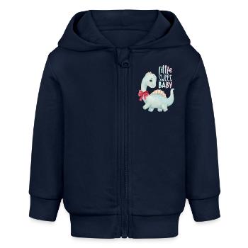 Dinosaur Baby, Baby Saying, Kawaii Baby - Baby Organic Zip-up Hoodie by Stanley/Stella - navy - Front