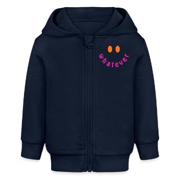 Whatever Smile - Design drôle de déclaration Y2K - Veste à capuche bébé bio Stanley/Stella - bleu marine - Devant