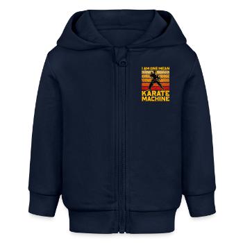 Ich bin eine gemeine Karatemaschine - Baby Organic Kapuzenjacke Baby Connector von Stanley/Stella - Navy - Vorne