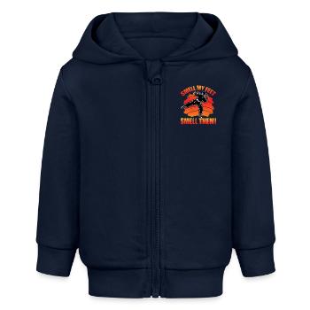 Rieche an meinen Füßen Rieche an ihnen - Baby Organic Kapuzenjacke Baby Connector von Stanley/Stella - Navy - Vorne