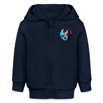 Yin Yang - Baby Organic Kapuzenjacke Baby Connector von Stanley/Stella - Navy - Vorne
