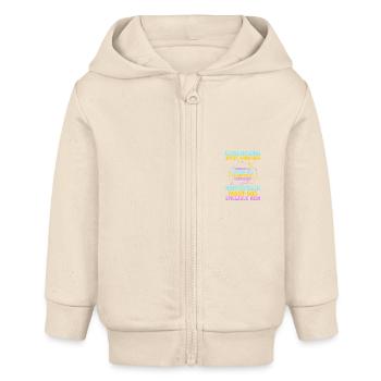 Kindergarten graduates school start school child enrollment - Baby Organic Zip-up Hoodie by Stanley/Stella - soft Ecru - Front