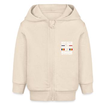 Rümänen Rumänisch Rumänien - Baby Organic Kapuzenjacke Baby Connector von Stanley/Stella - Natur - Vorne