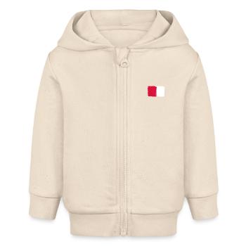 Rot und Weiß used look - Baby Organic Kapuzenjacke Baby Connector von Stanley/Stella - Natur - Vorne