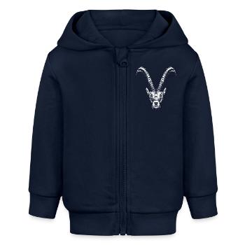 Steinbock / Widder / Ibex / Portrait - Baby Organic Kapuzenjacke Baby Connector von Stanley/Stella - Navy - Vorne