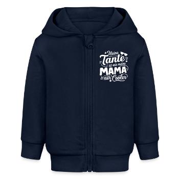 Meine Tante ist wie meine Mama nur cooler - Baby Organic Kapuzenjacke Baby Connector von Stanley/Stella - Navy - Vorne