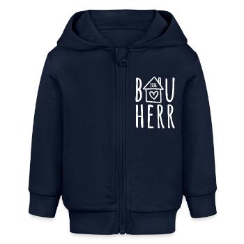 Bauherr 2026 - Baby Organic Kapuzenjacke Baby Connector von Stanley/Stella - Navy - Vorne