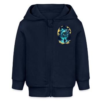 Poisson bar - Veste à capuche bébé bio Stanley/Stella - bleu marine - Devant