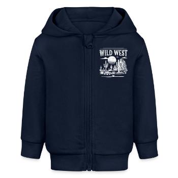 Wilder Westen - Baby Organic Kapuzenjacke Baby Connector von Stanley/Stella - Navy - Vorne