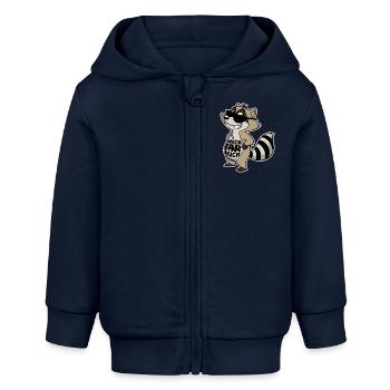 Waschbär Bauch - Waschbrett Bauch Sport Geschenk - Baby Organic Kapuzenjacke Baby Connector von Stanley/Stella - Navy - Vorne