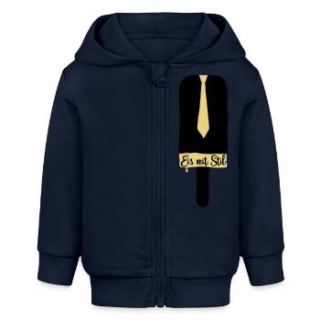 Eis mit Stil - Baby Organic Kapuzenjacke Baby Connector von Stanley/Stella - Navy - Vorne