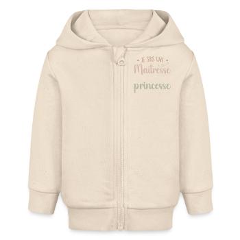 Herrin und Prinzessin - Beeindruckende Herrin - Baby Organic Kapuzenjacke Baby Connector von Stanley/Stella - Natur - Vorne