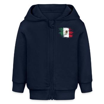 Mexiko Flagge used - Baby Organic Kapuzenjacke Baby Connector von Stanley/Stella - Navy - Vorne