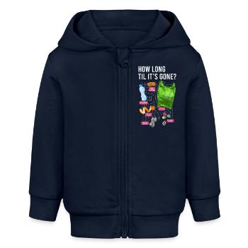 Reduzieren, Wiederverwenden, Recyceln, Wiederholen, Recyceln, Recycling, Tag der Erde - Baby Organic Kapuzenjacke Baby Connector von Stanley/Stella - Navy - Vorne