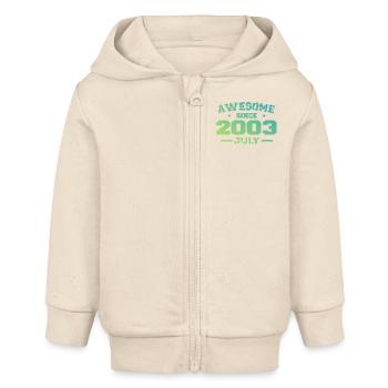 Juli 2003 Geburtstagsfeier Juli 2003 Retro - Baby Organic Kapuzenjacke Baby Connector von Stanley/Stella - Natur - Vorne