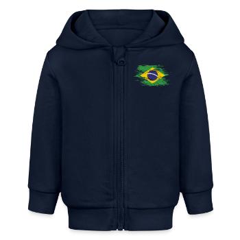 Brasilien Flagge used - Baby Organic Kapuzenjacke Baby Connector von Stanley/Stella - Navy - Vorne