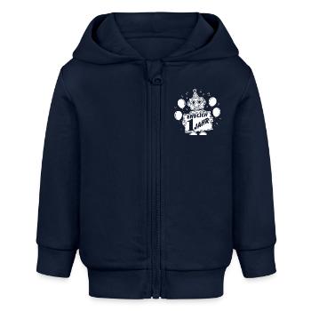 Ich bin ein Jahr 1. Geburtstag Roboter - Baby Organic Kapuzenjacke Baby Connector von Stanley/Stella - Navy - Vorne