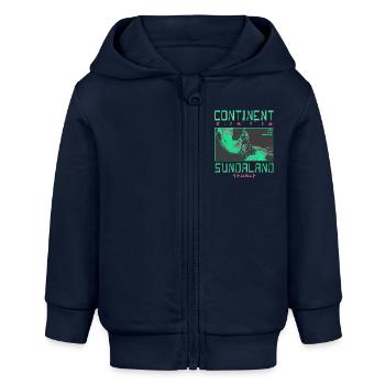 Alte Karte Kontinent Sundanesische Grafik - Baby Organic Kapuzenjacke Baby Connector von Stanley/Stella - Navy - Vorne