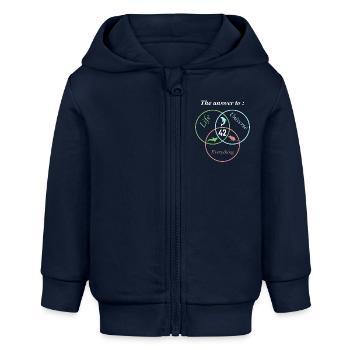 Les 42 réponses à la vie, à l’univers, à tout, à la science - Veste à capuche bébé bio Stanley/Stella - bleu marine - Devant