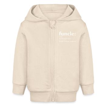 Lustiges Onkel-Zitat - Baby Organic Kapuzenjacke Baby Connector von Stanley/Stella - Natur - Vorne