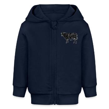 Lustige Rindfleischschnitte Diagramm I BBQ Metzger - Baby Organic Kapuzenjacke Baby Connector von Stanley/Stella - Navy - Vorne