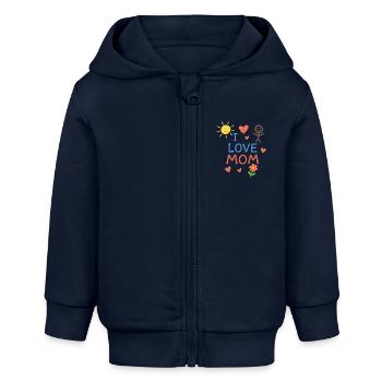 Ich liebe dich Mama,Muttertag,Weihnachten,Humor - Baby Organic Kapuzenjacke Baby Connector von Stanley/Stella - Navy - Vorne
