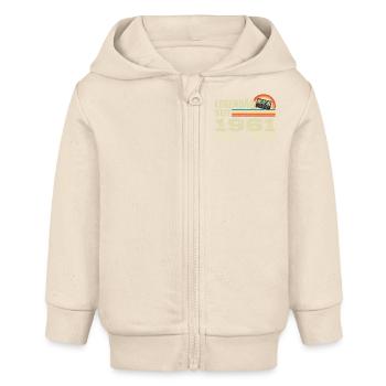 Legendary since 1961 - absolutely unique - Baby Organic Zip-up Hoodie by Stanley/Stella - soft Ecru - Front