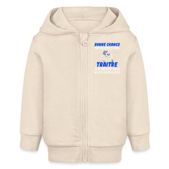 Départ Collègue Travail & Nouvel Emploi - Adieu - Veste à capuche bébé bio Stanley/Stella - écru doux - Devant