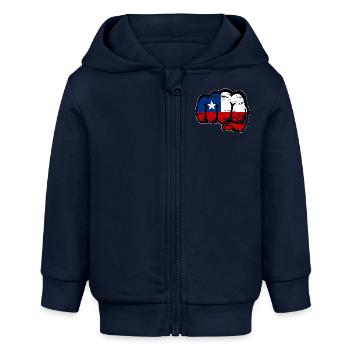 Chile Flagge Faust used - Baby Organic Kapuzenjacke Baby Connector von Stanley/Stella - Navy - Vorne