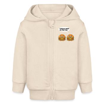 Salatfleisch auf dem Tablett lustiges Burger-Wortspiel - Baby Organic Kapuzenjacke Baby Connector von Stanley/Stella - Natur - Vorne