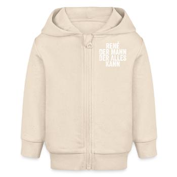 Rene Der Mann Der Alles Kann Vorname René - Baby Organic Kapuzenjacke Baby Connector von Stanley/Stella - Natur - Vorne