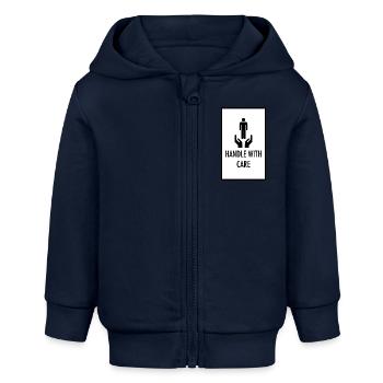 Mit Vorsicht behandeln - Baby Organic Kapuzenjacke Baby Connector von Stanley/Stella - Navy - Vorne