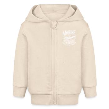 Marine-Tauchclub - Baby Organic Kapuzenjacke Baby Connector von Stanley/Stella - Natur - Vorne