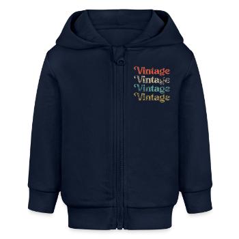 Vintage - Vintage Distressed - Baby Organic Kapuzenjacke Baby Connector von Stanley/Stella - Navy - Vorne