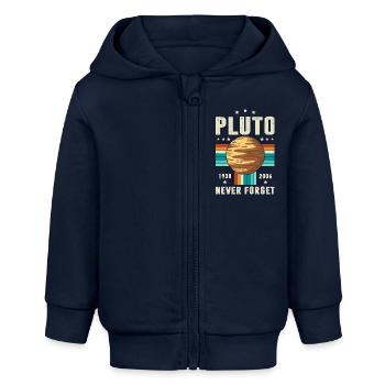 pluto vergiss nie Grafik - Baby Organic Kapuzenjacke Baby Connector von Stanley/Stella - Navy - Vorne