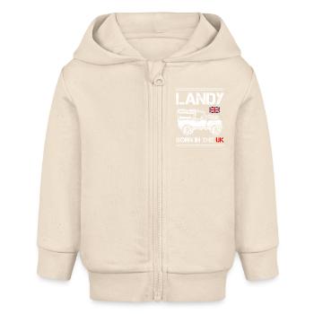 Landy né au Royaume-Uni - Veste à capuche bébé bio Stanley/Stella - écru doux - Devant