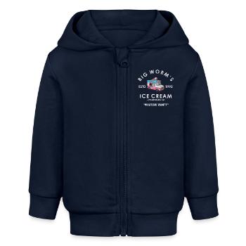 Graphique du film - Veste à capuche bébé bio Stanley/Stella - bleu marine - Devant